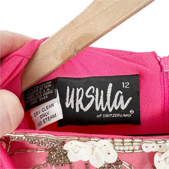 Stunning Vintage Beaded Puff Sleeve Bow Draped Formal Wedding Guest Tea Party - Picture 3 of 4